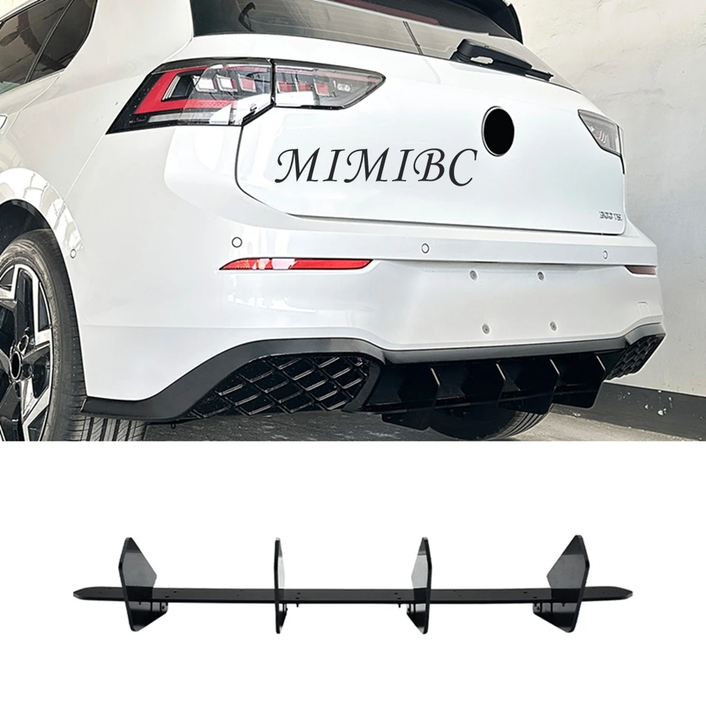 Rear Lip Blade Spoiler For Volkswagen Golf MK8.5 Mk8 Facelift R-Line 2024-2025 ABS Car Rear Bumper Lip Diffuser Spoiler Splitter