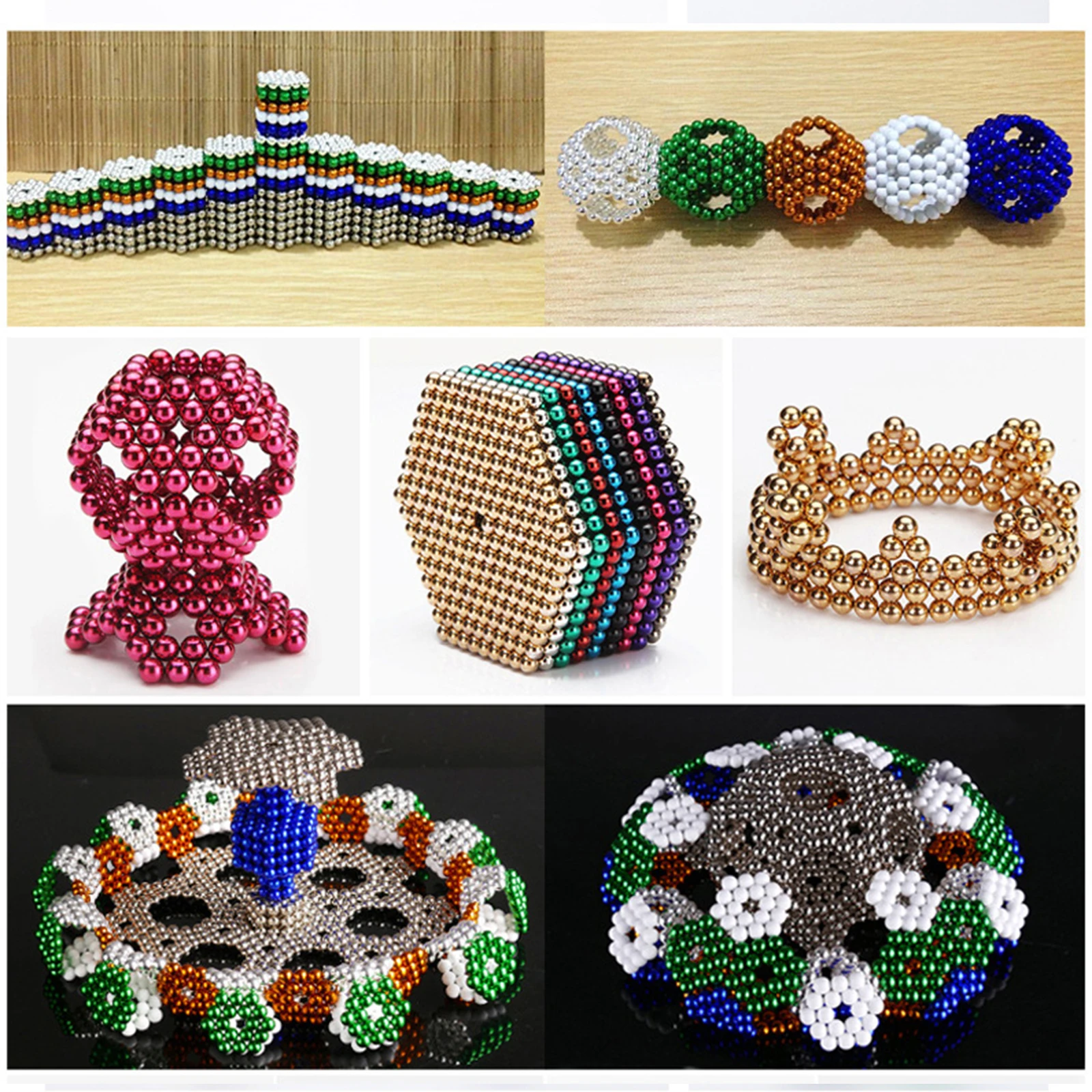 Palline magnetiche aggiornate per adolescenti, con antistress giocattolo Fidget per calze da regalo. (Multicolore-1001pz)