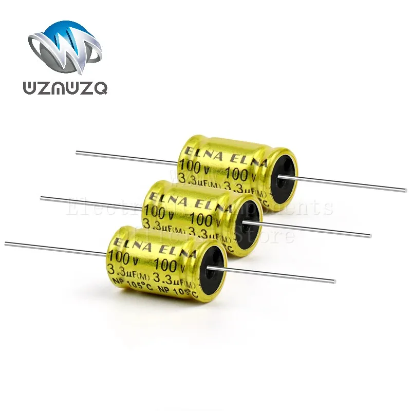 

10PCS 100V 2.2UF 3.3UUF 4.7/6.8 10UF 15/22/33 47UF 10x16mm Frequency Division Promise NP Axial Horizontal Electrolytic Capacitor