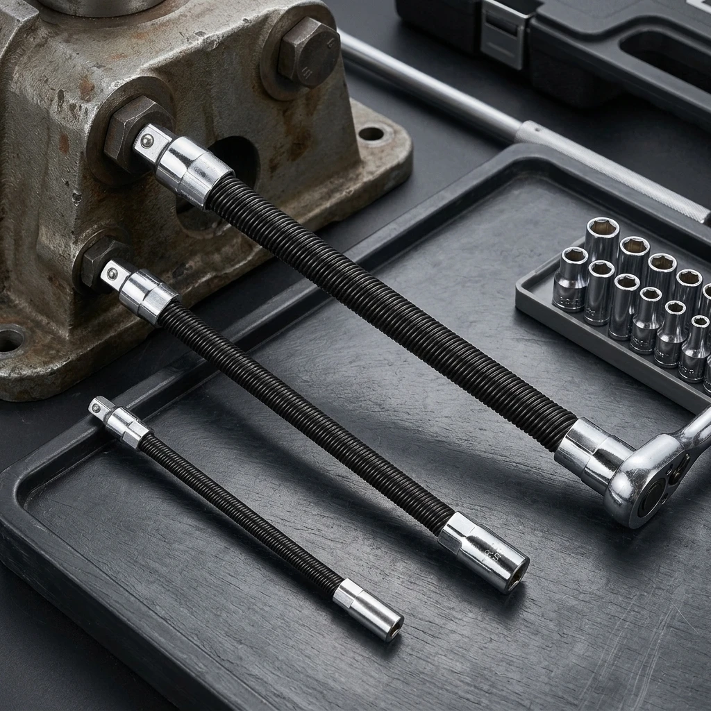 Flexible Socket Extension Bar Set 1/4 3/8 1/2 Inch Shaft Drive Bar Adapter Impact Extender Flexible Socket Extension Rod Bar view 2