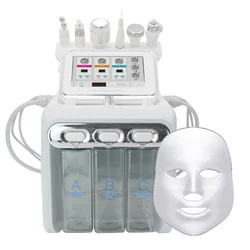 Máquina da dermoabrasão da água, 7 em 1, h2-o2, jato do oxigênio, limpeza profunda, bio-levantamento do rf, termas, peeling facial