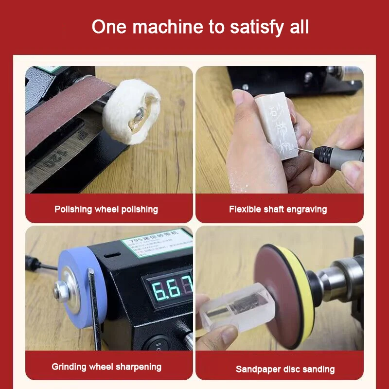 Multifunctional Grinding Tool Set Mini Belt Sander Electric Sanding Polishing Grinding Machine Stepless Speed Regulation