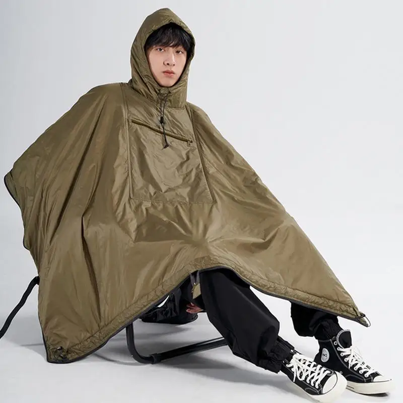 Winter camping Sleeping Bag Poncho Lightweight Camp Sleeping Bag Cloak Cape Wearable Hooded Blanket Water-Resistant Sleeping Bag