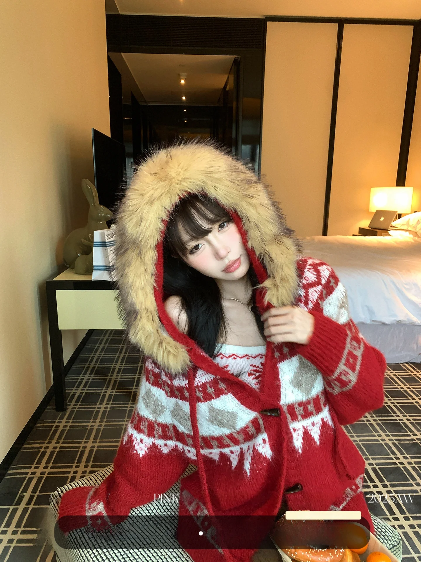 

Вязаный кардиган Pinksoya Sweet Sle: женский свободный осенне-зимний модный красный кардиган на пуговицах, теплый жакет для девушек