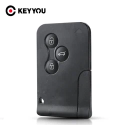 KEYYOU dla Renault Clio Logan Megane 2 3 Koleos Scenic Fob 3 przyciski zdalne obudowa kluczyka samochodowego z małym zamiennikiem klucz do kart Shell