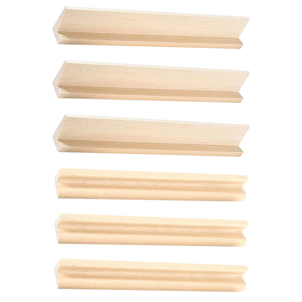 6 Pcs Domino Stand DIY Accessory Display Trays Wooden Displaying Holder Toy Cards Base