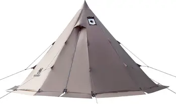 Rock Fortress Hot Tent with Stove , 4~6 person, 4 Season Tipi Tent for Family Camping Backpacking Hunting Fishing