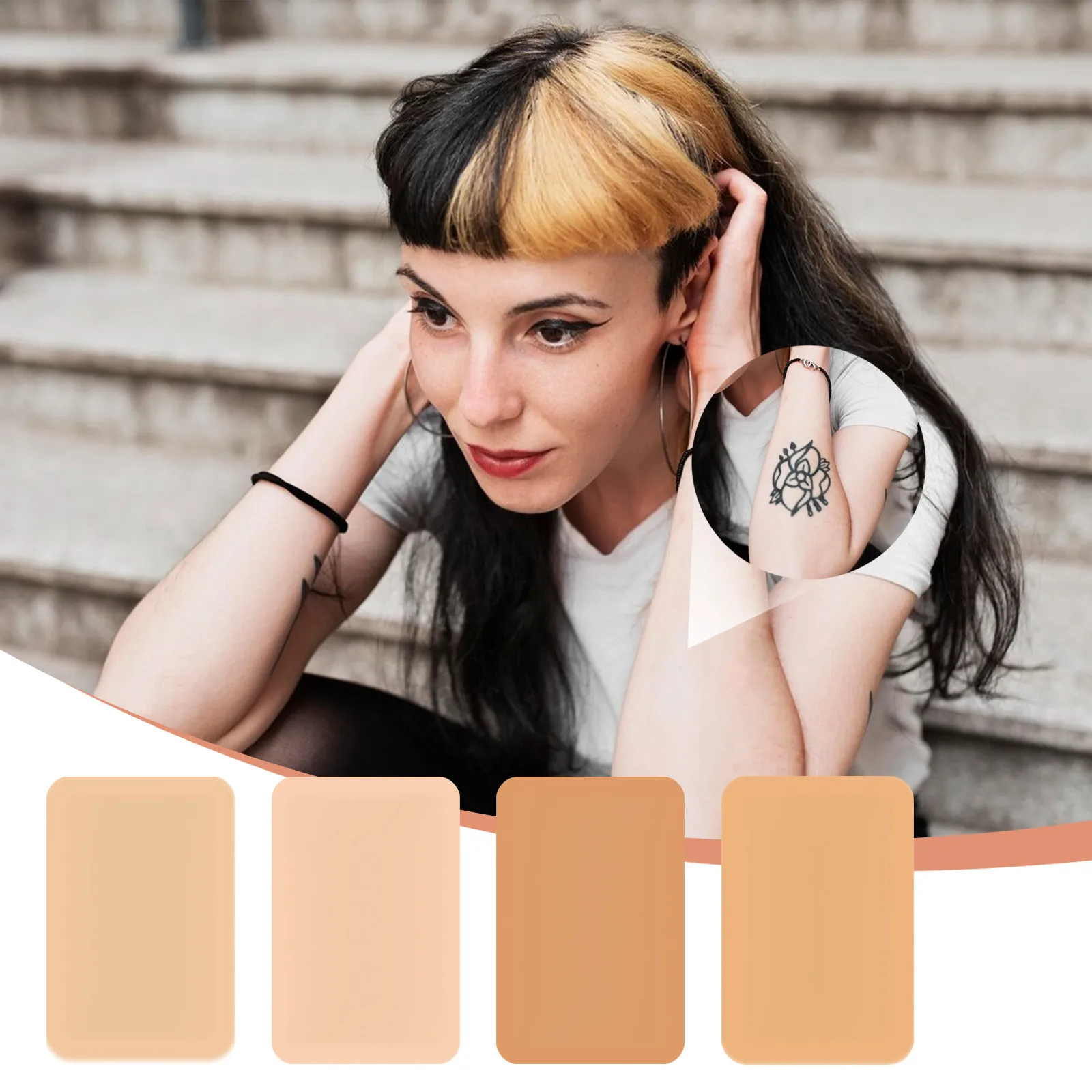 Invisible Skin Color Tattoo Patches Natural-Looking Concealer for Arms Legs Back Post-Surgery Cover Up Hypoallergenic