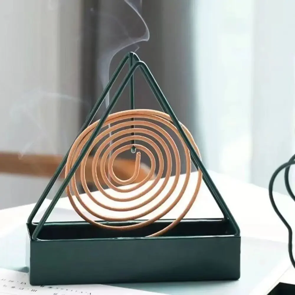 Portable Vertical Triangle Coil Tray Rustproof Triangular Shape Iron Mosquito Coil Holder Durable Mosquito Incense Rack Bedroom