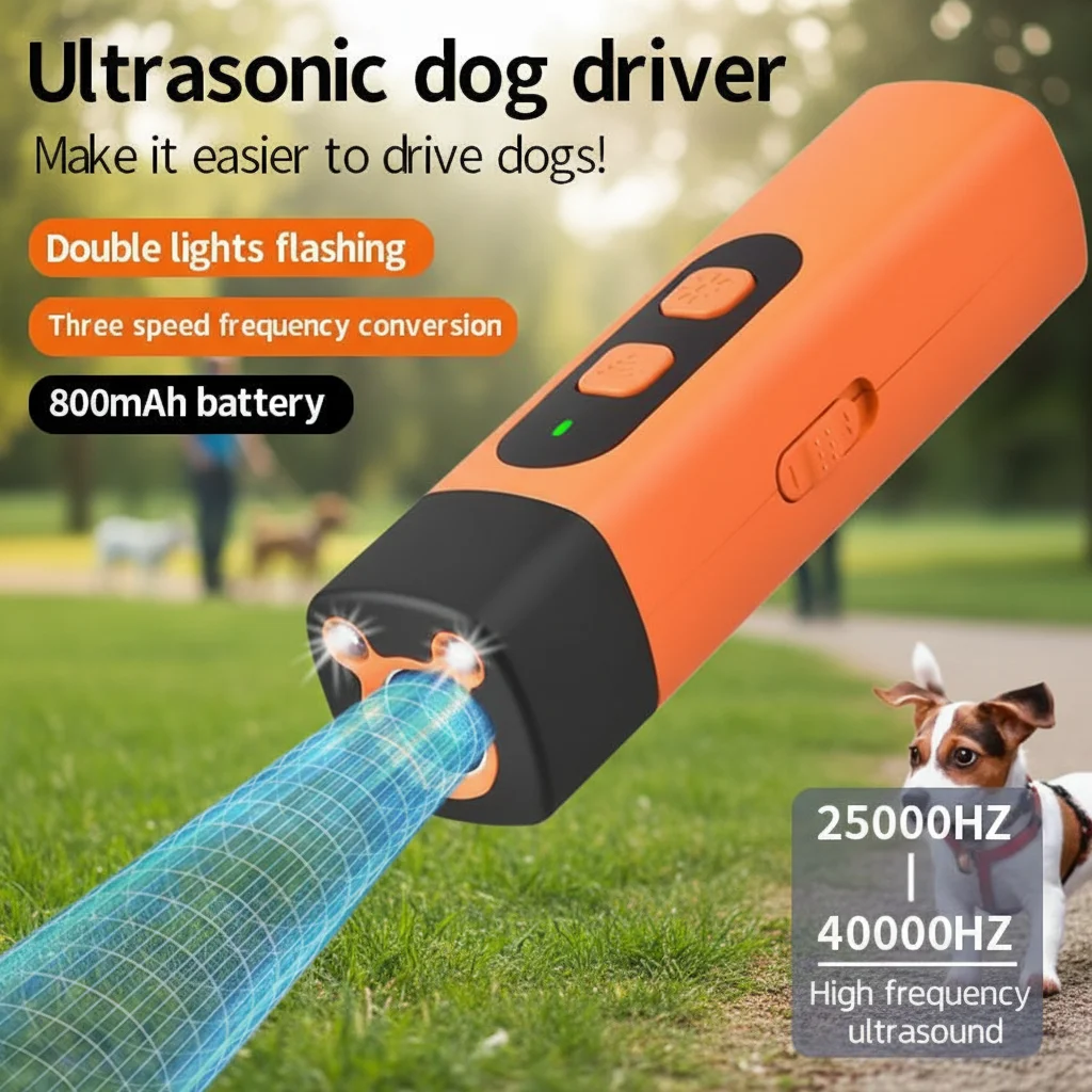 

Rechargeable Ultrasonic Pet Training Control Device Dog Barking Deterrent Trainer to Stop Barking Indoor Outdoor Effective Tool