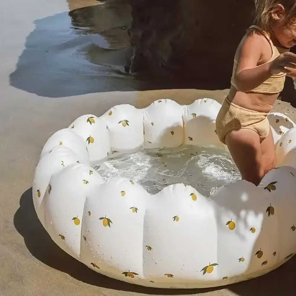1PC Gonfiabile Piscina Per Bambini Imbottita Petali Rotondi Piscina Piccola Pompa Piscina Per Bambini Piscina Per Bambini Giochi D'acqua All'aperto Centro di Giochi