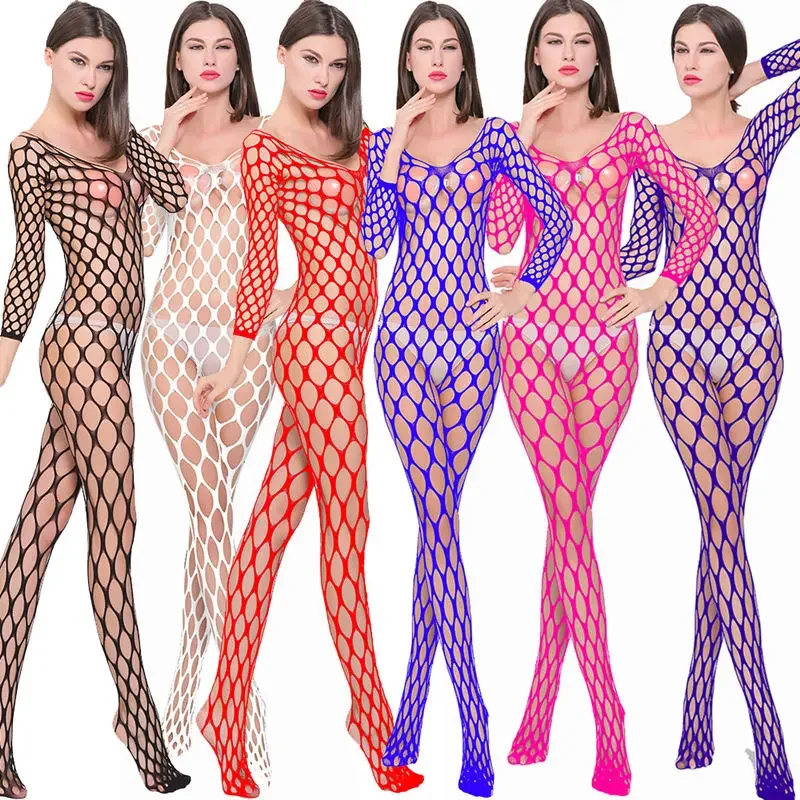 Sexy Transparent Fishnet Bodystockings Women Lingerie for Women Full Body Erotic Porno Bodysuit Sex Crotchless Teddy Catsuit