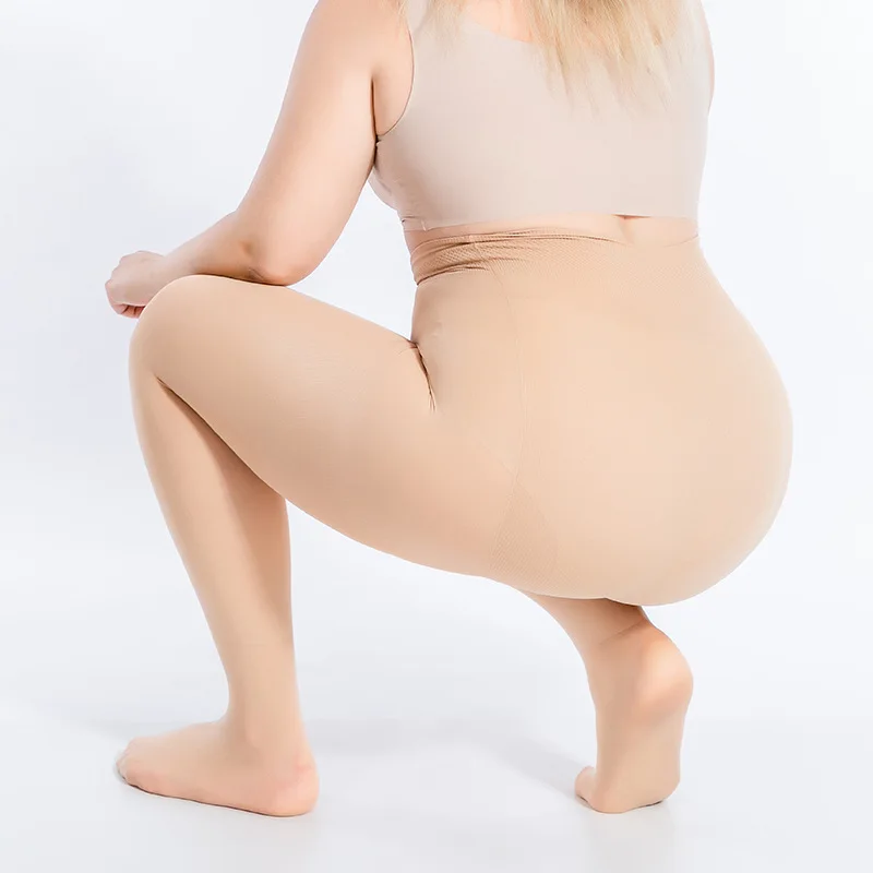 Plus Size 50-125KG Women Tight Pit stripe Pantyhose Female Slimming Lifting Buttocks Solid Color Panty Hose High Elasticity Sock