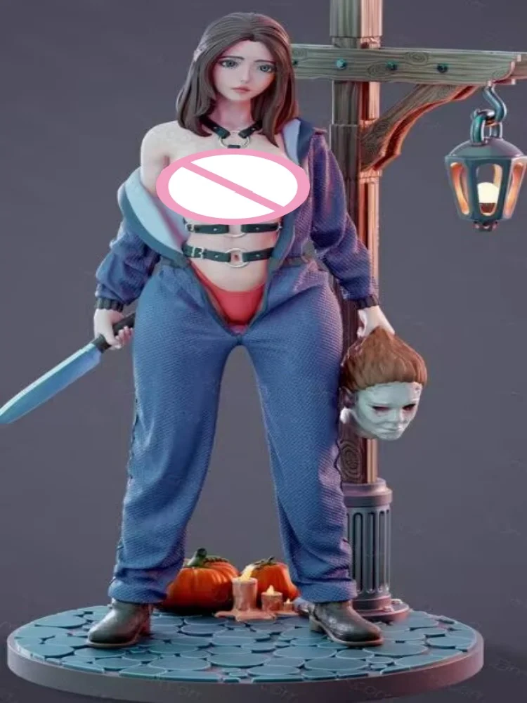 

1/24 Scale Resin Figure Beautiful girl holding head and knife in hand Nsfw version Assemble Model Kit Unassembled and Unpainted