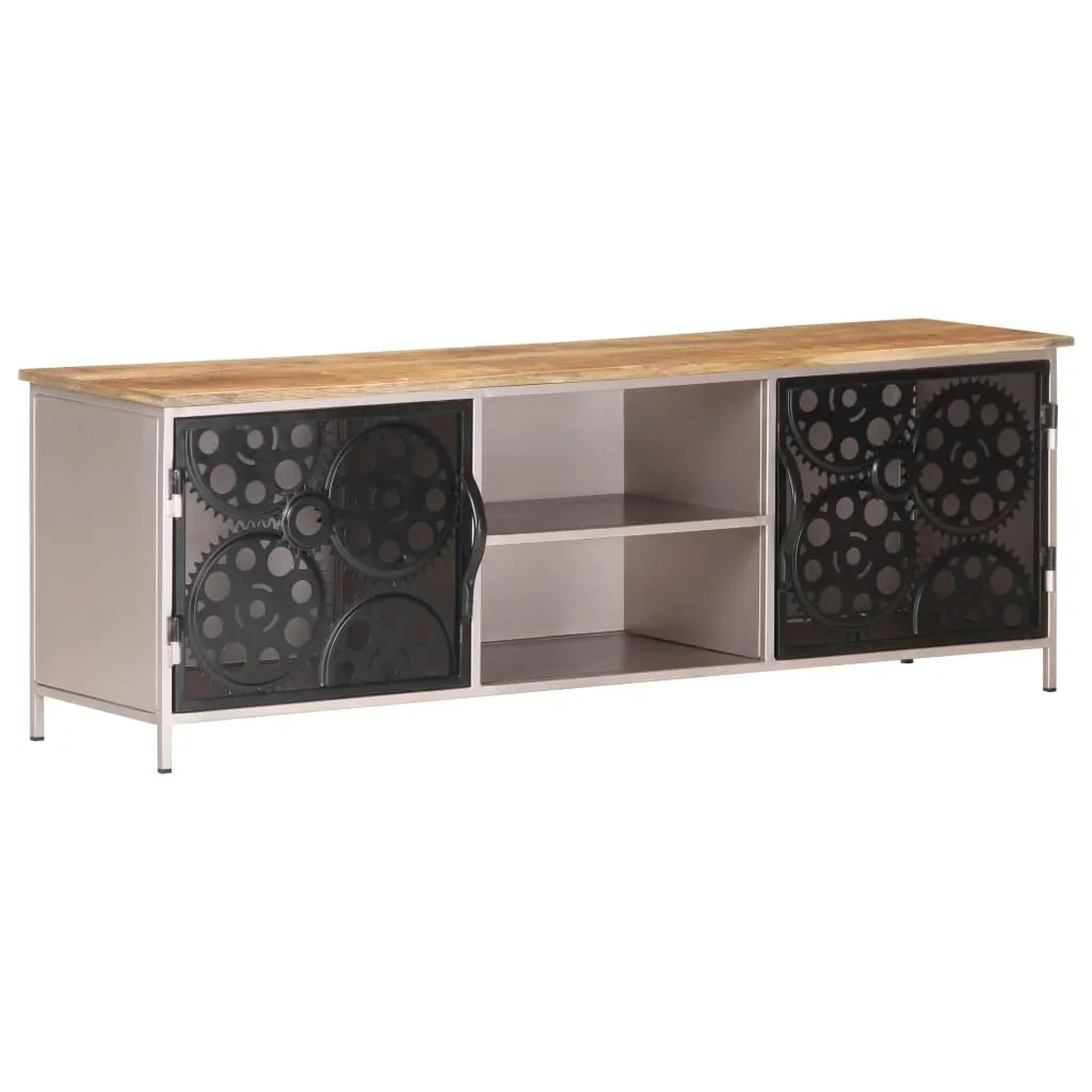 Furniture TV should be given as a luxury raw mango wood furniture TV cabinet modern minimalist LED