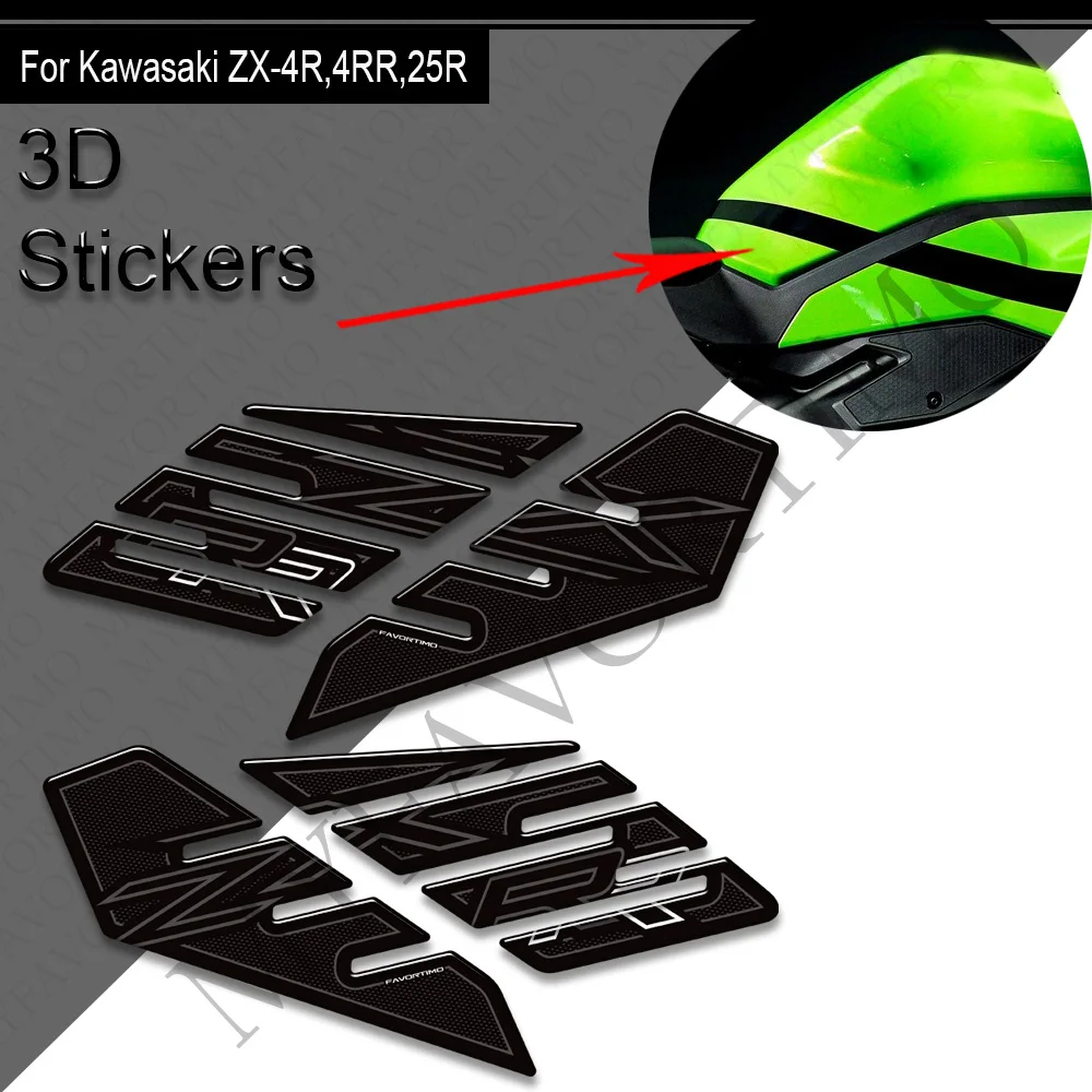 Motorcycle For kawasaki Ninja ZX-4R ZX-4RR ZX-25R ZX4R ZX4RR ZX25R Tank Pad Grips Side Gas Fuel Oil Kit Knee Stickers Decals