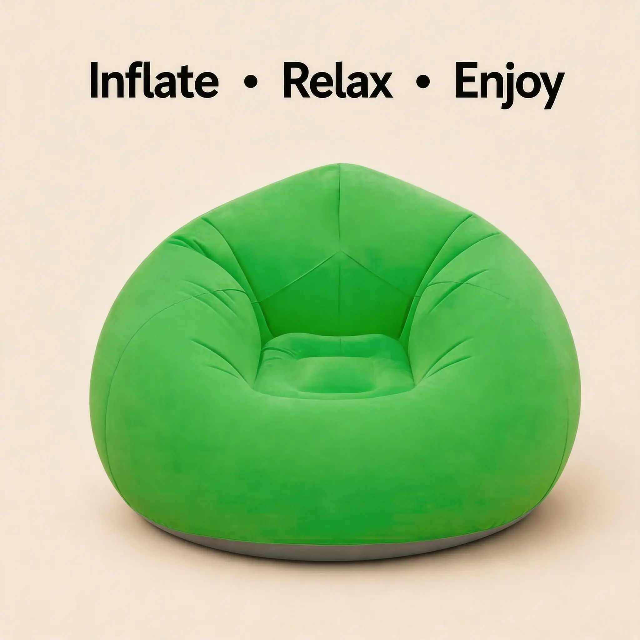 Cozy Inflatable Lounge Chair Portable Flocked Air Sofa for Bedroom Dorm Camping Relaxing