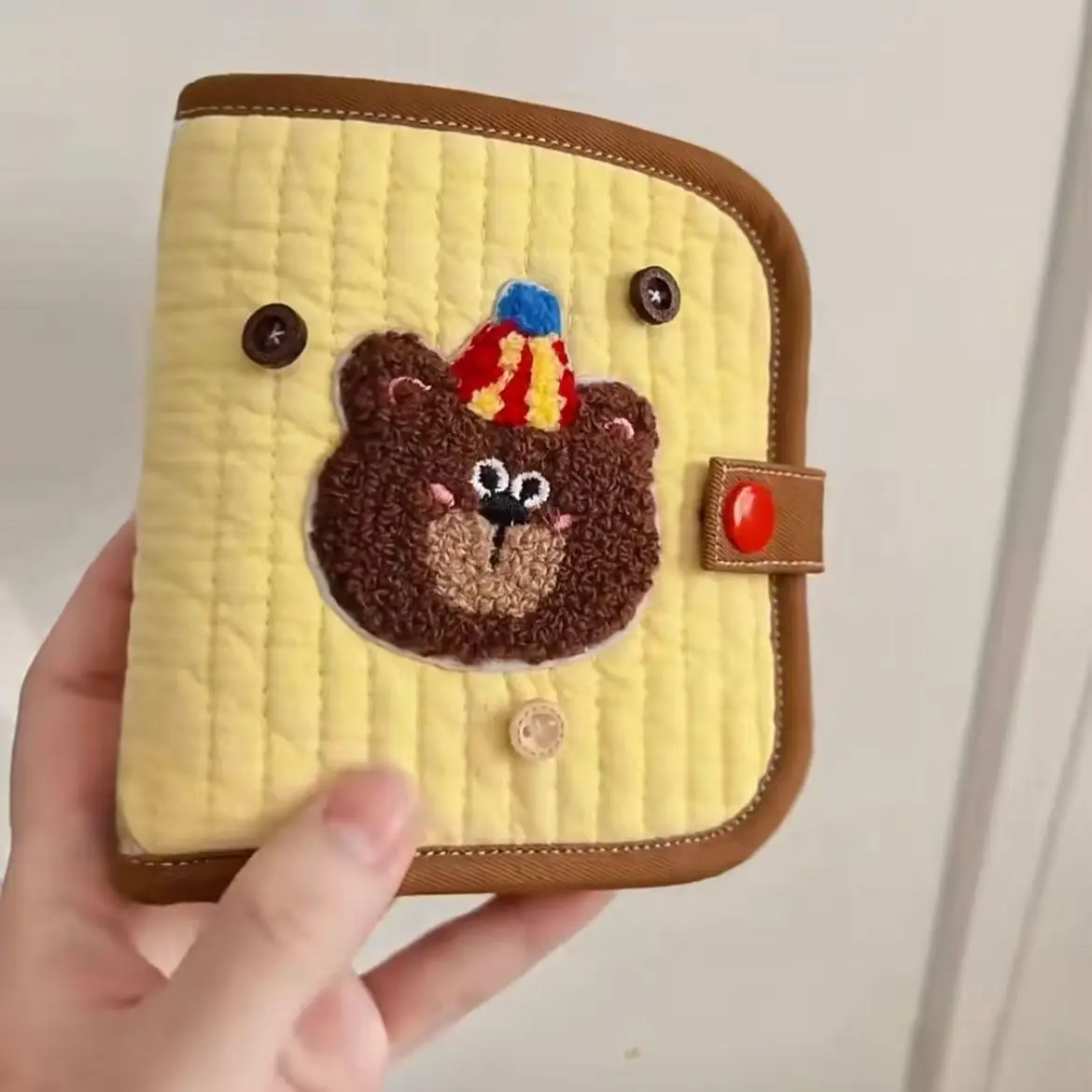 Soft Multifunctional Change Storage Canvas Card Case Cute Three-dimensional Bear Bag