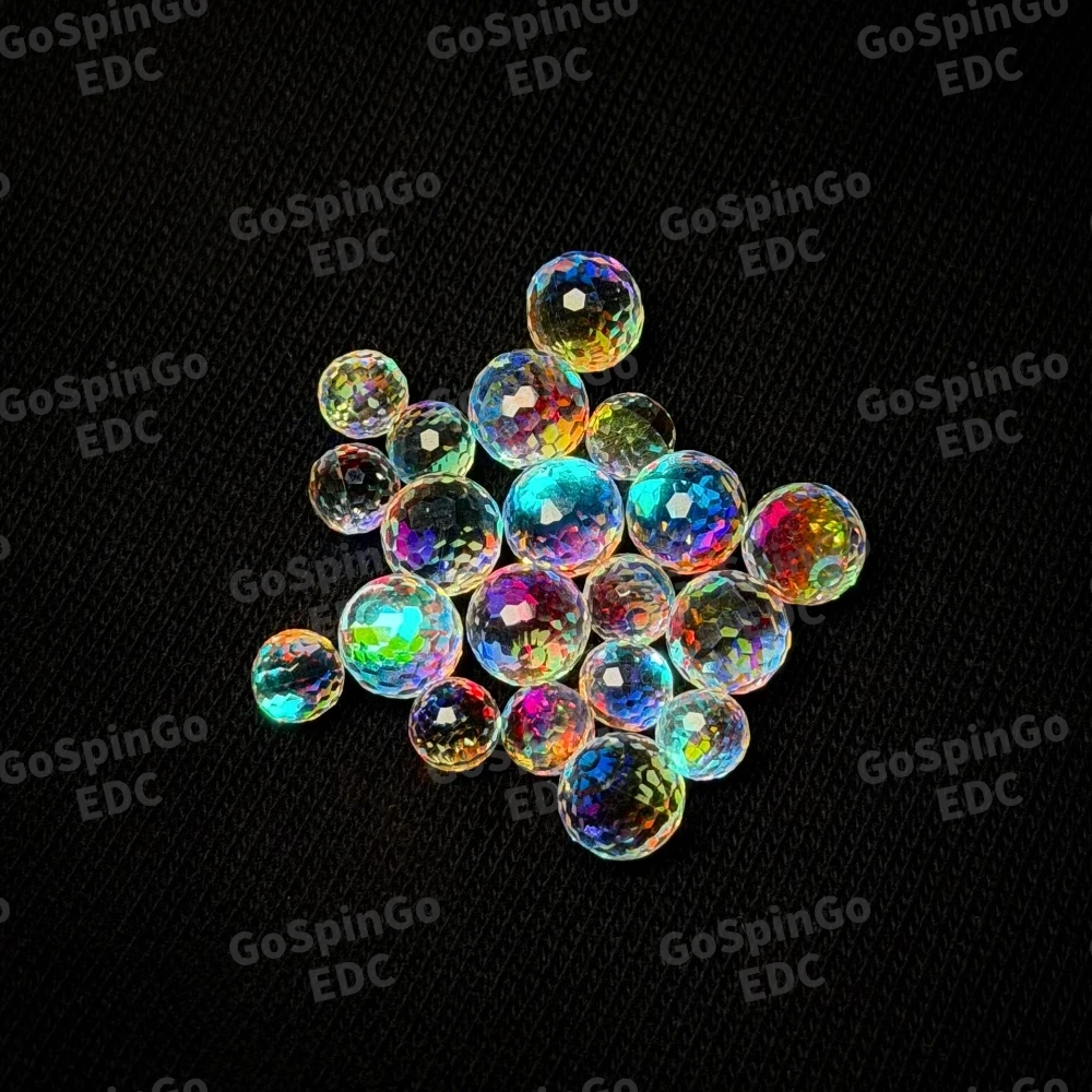 Rainbow Beads Fidget Spinner 5mm/6mm/7mm/7.5mm/8mm 6pcs K9 Glass DIY Balls Accessories Anxiety Toys