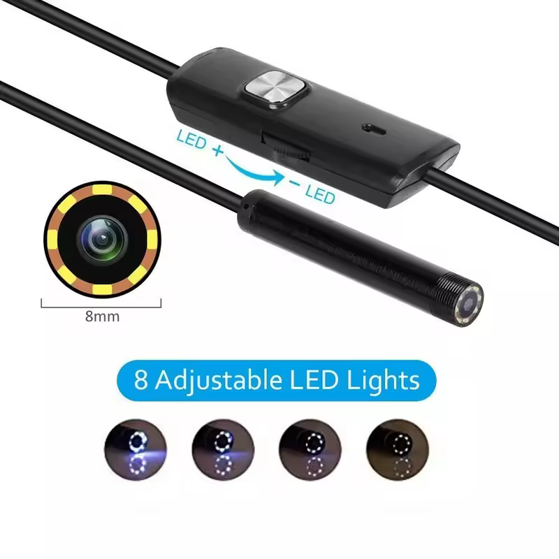 8mm Endoscope Camera 720P HD USB Endoscope With 8 LED 1/2/5/10M Flexible Cable Waterproof Inspection Borescope for Android PC - Image 4