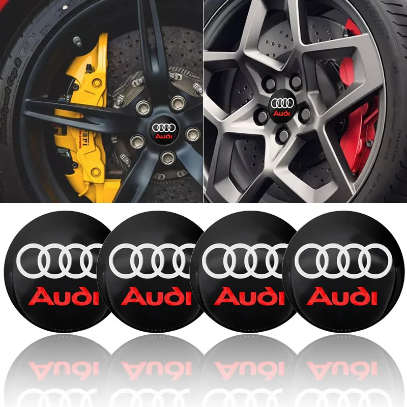 

56mm Car Wheel Center Hub Cap Rim Cover Emblem Wheel Trim decal Stickers For Audi sline A6 Q3 A3 B5 B6 B7 B8Q7 8P 8V 8L A5 A4