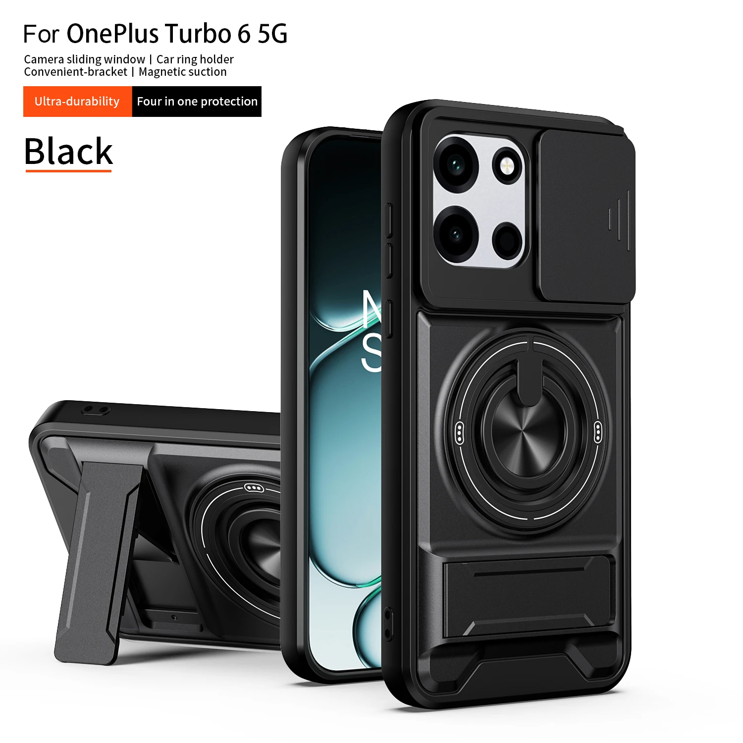 For OnePlus Nord 6 Case OnePlus Turbo 6 Cover 1+Turbo 6V  Magsafe Magnetic Fold Holder Military Armor Camera Protection Cover