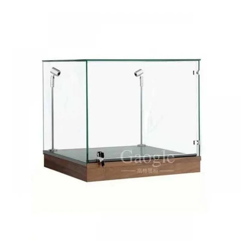 Customized product、Portable Glass Illuminated Lockable Table Top jewelry stand display minimalist cabinets for trade shows