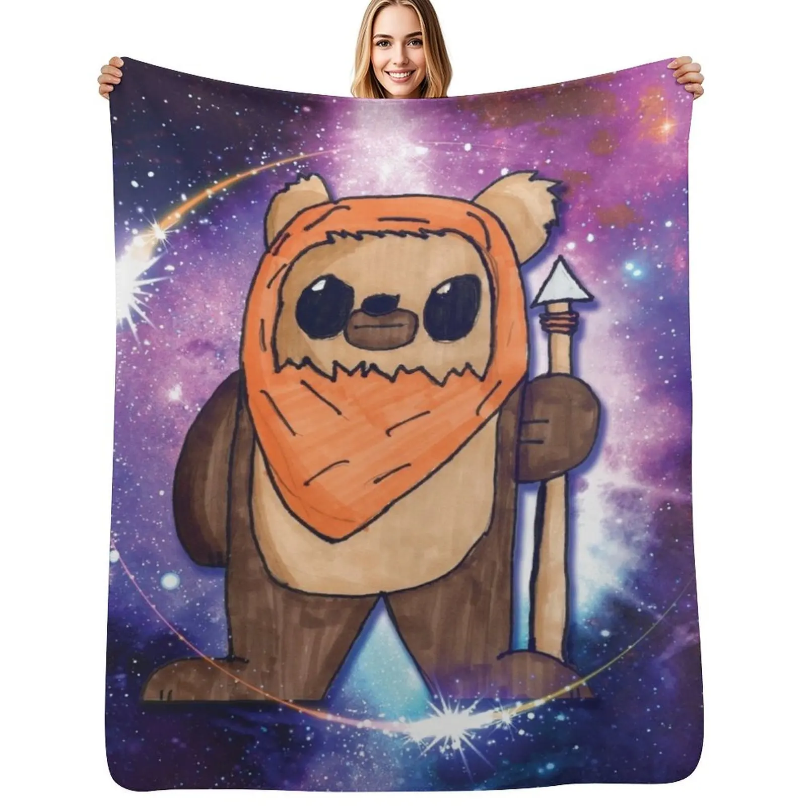 

Space Galaxy Ewok Bear Throw Blanket Retros Sofa Quilt manga Large Blankets