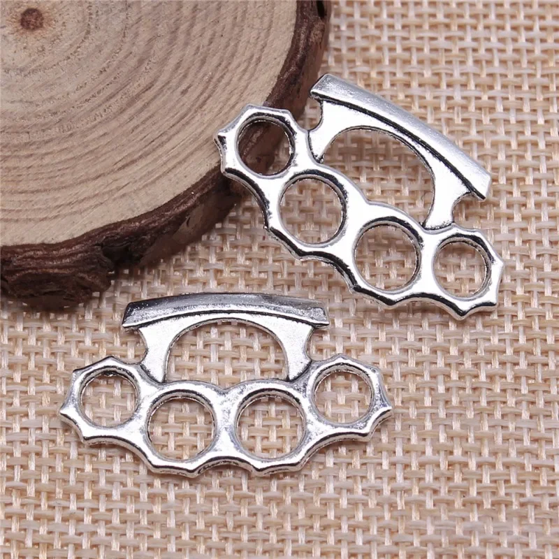 

Vintage Style Brass Knuckle Duster Pendant Multi-Use Charm for Bracelet And Necklace Fashion Accessory