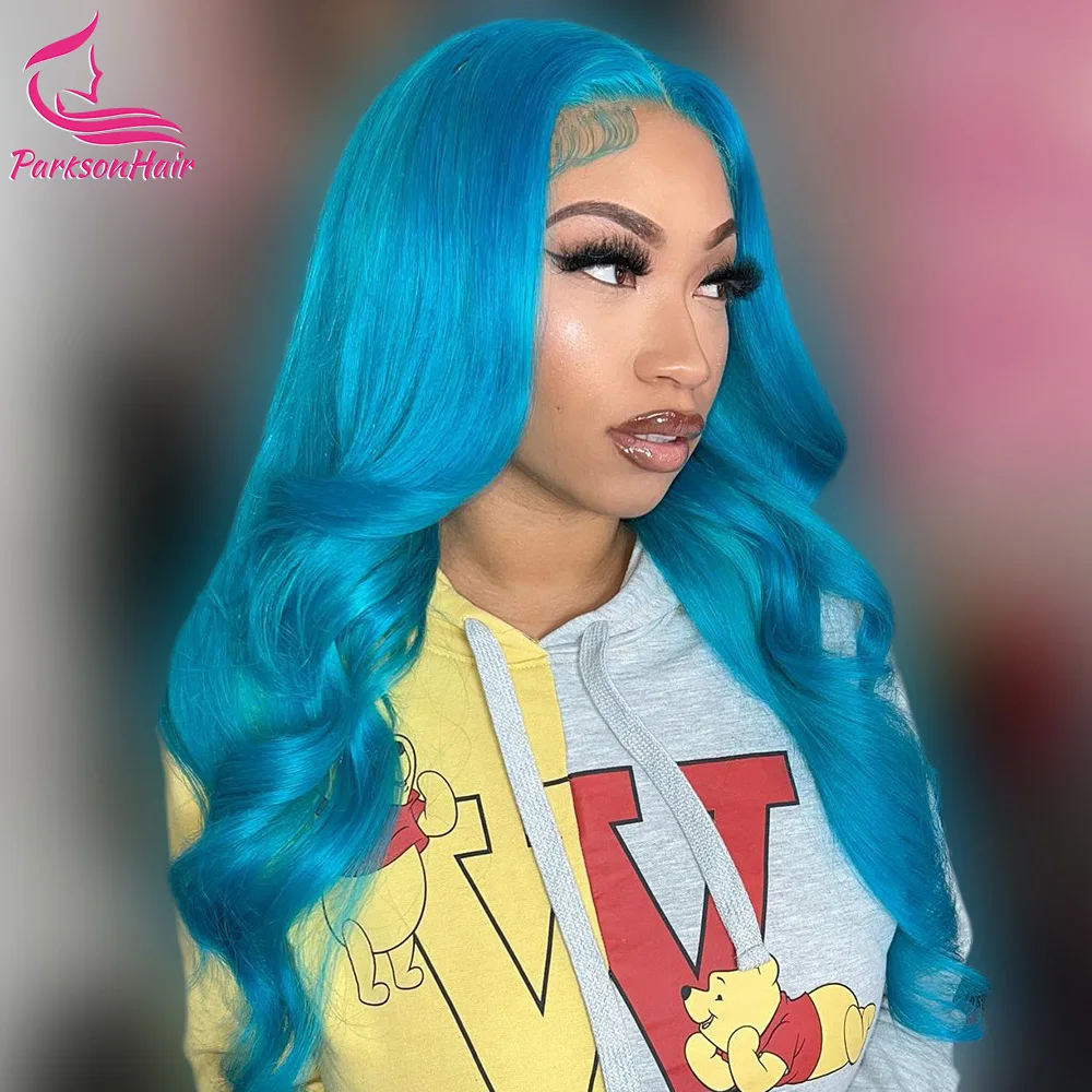 

Blue 613 Colored 13x6 HD Transparent Lace Frontal Wigs Human Hair Wig For Women Brazilian Remy Hair Glueless Full Lace Wigs