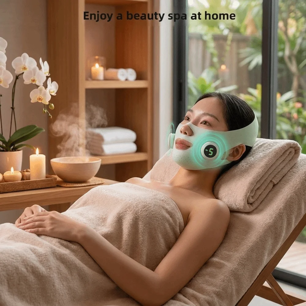 Electric Facial EMS Lifting Machine Breathable Adjustable Intensities V Line Lift Belt 9 levels Lift Up Facial Massage Strap