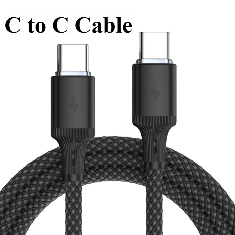 

C To C Cable USB Lightning Braided Fast Charging Data Suitable for Apple IPhone Huawei Xiaomi Redmi Samsung TypeC Charging Cable