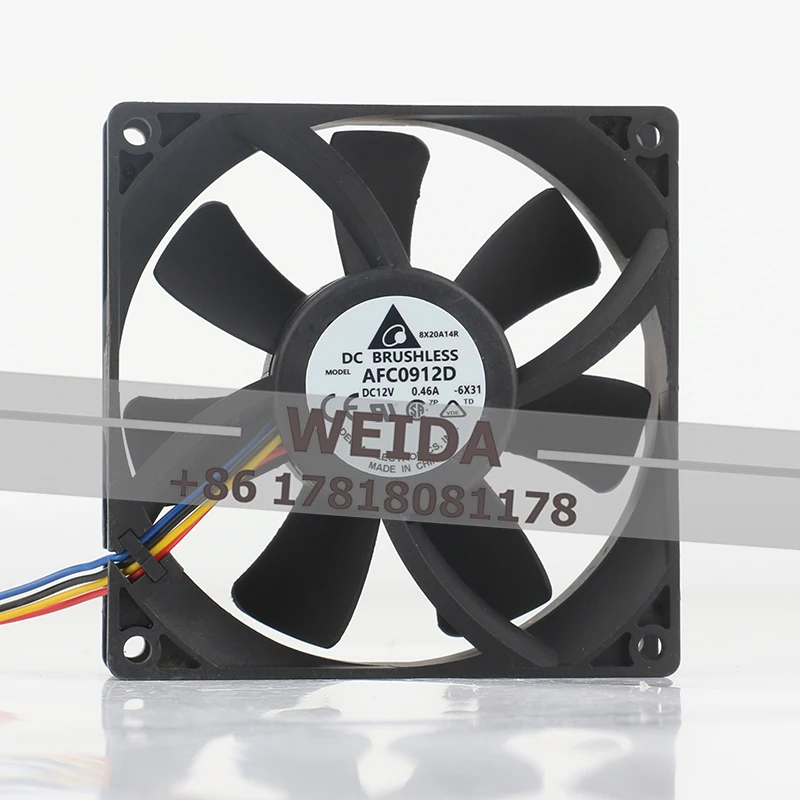 

Original Delta 9CM 9025 12V 0.46A AFC0912D double ball bearing 4-wire PWM case cooling fan