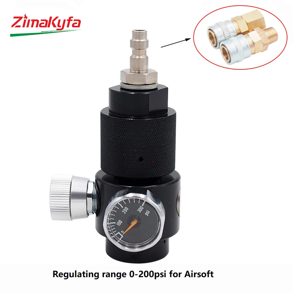 HPA Regulating Regulator Co2 Valve W/ US Foster or 8mm Quick Disconnect Adapter Male Plug DIY Kit For G1/2-14 Tank Bottle