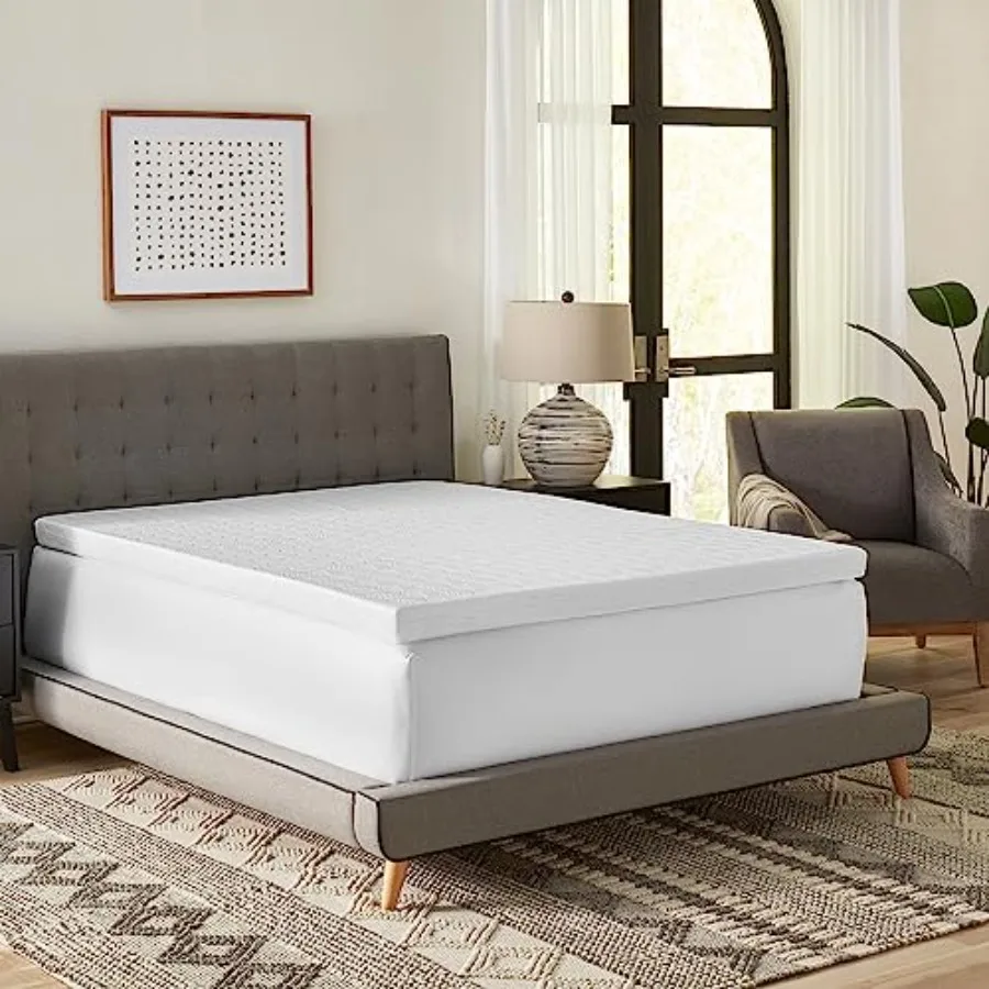 

3 Inch Memory Foam Mattress Topper, Gel Infused Mattress Topper, Cooling Circular-Knit Cover Included, CertiPUR-US Certified Fo