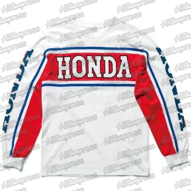

Honda Motorcycle Racing Team Men T-shirt Long Sleeve Spring Autumn Women Tee Shirts 2025 New Sports Quick Drying Clothes Tops