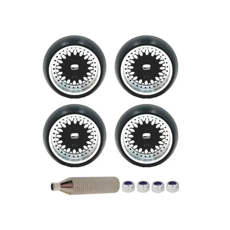 Fit for WLtoys MINI KYOSHO 1/28 Scale RC Racing Car Delicate Metal Modified Parts 25mm Size 1.5 Degree Inclination Practical Whe