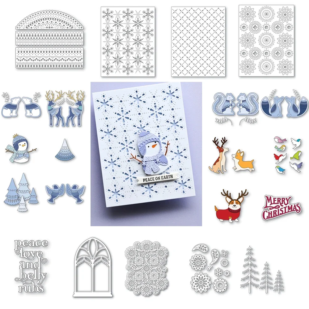 Merry Christmas Metal Cutting Dies & Stamps Scrapbook DiaryDecoration Stencil DIY Greeting Card Handmade 2023 hot