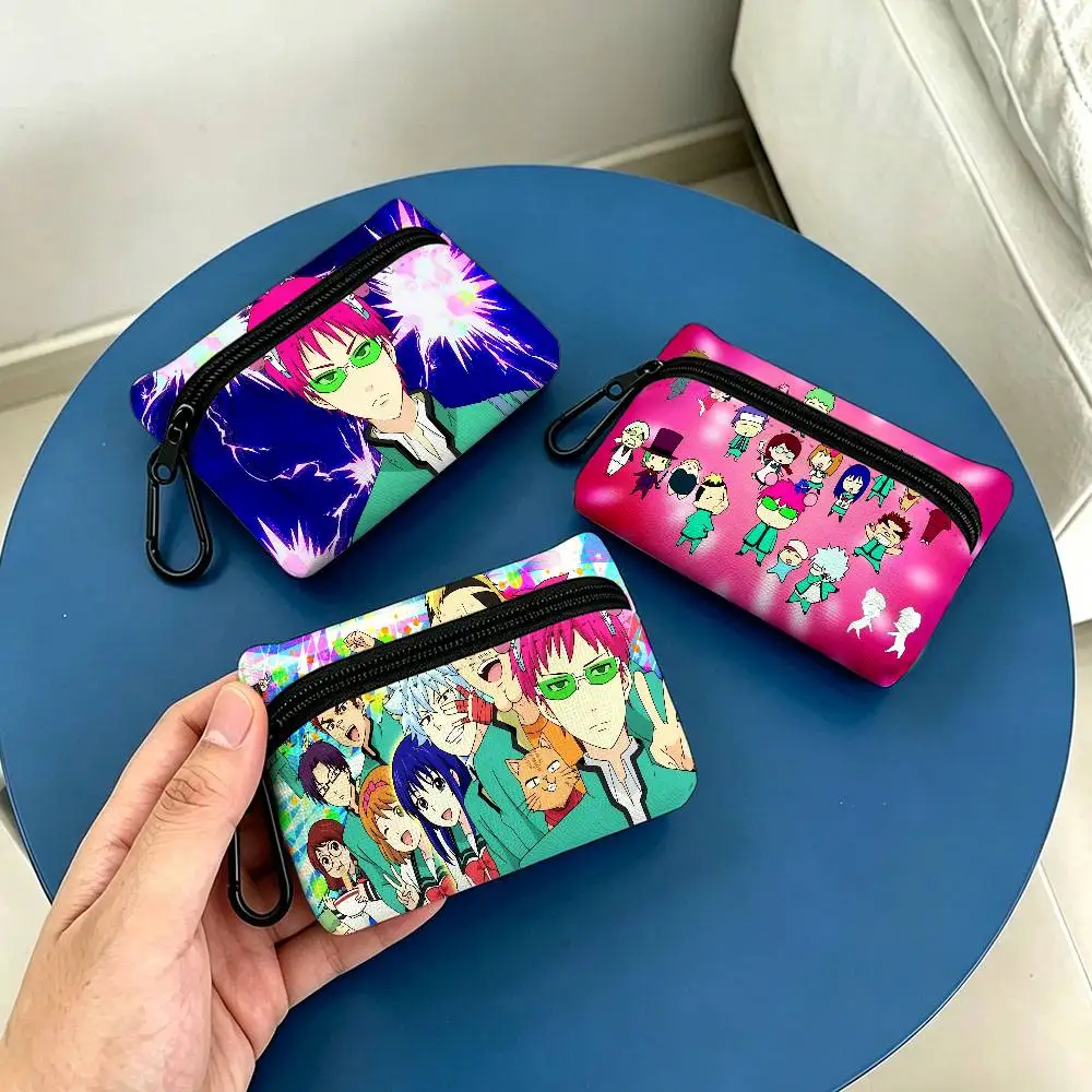 Japanese The Disastrous Life Of Saiki K Waterproof Oxford Cloth Zipper Wallet Portable Hanging Small Coin Purse For Travel