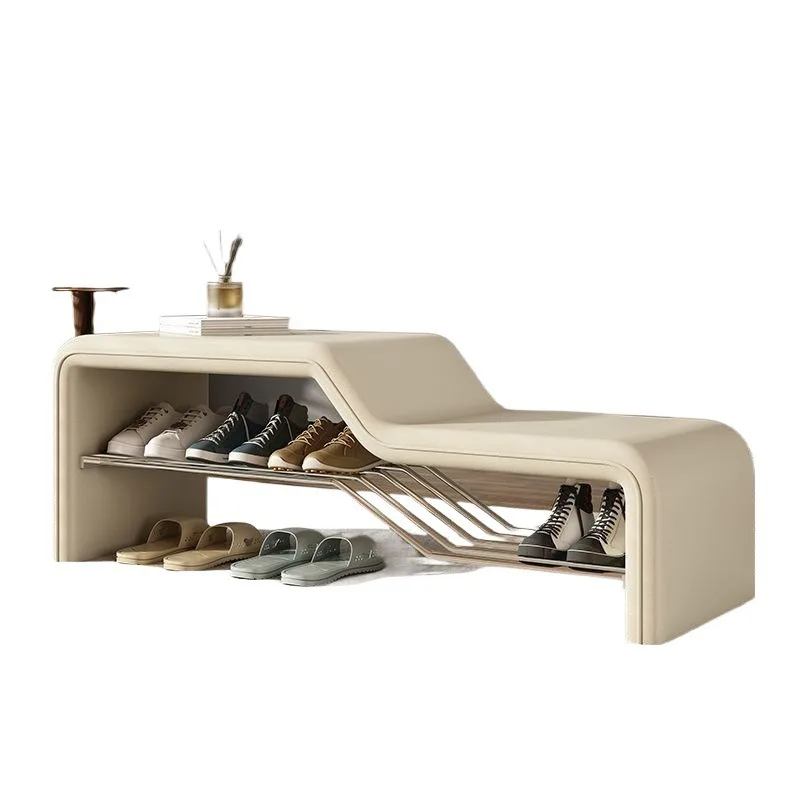 

Shoe changing stool household fitting room Long sofa stool Small apartment can sit Long shoe rack stool Entry shoe stool