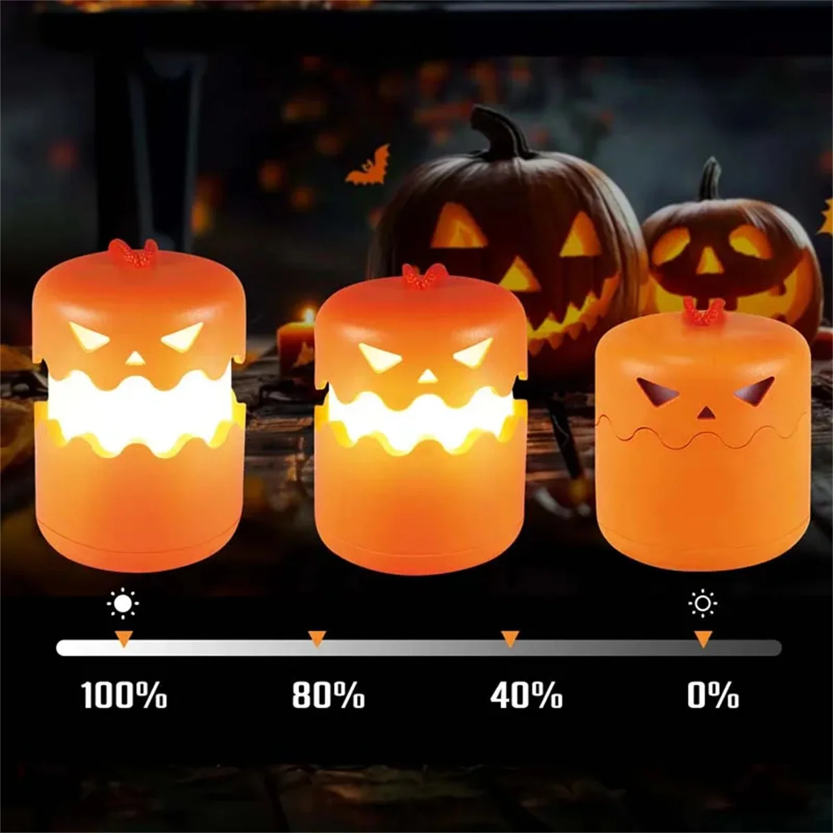 �Faltbare LED-Kürbisleuchte, tragbare Halloween-Dekoration, Laterne mit Umhängeband, 8–10 Stunden Batterie, Party-Dekoration ​ – Detail 3