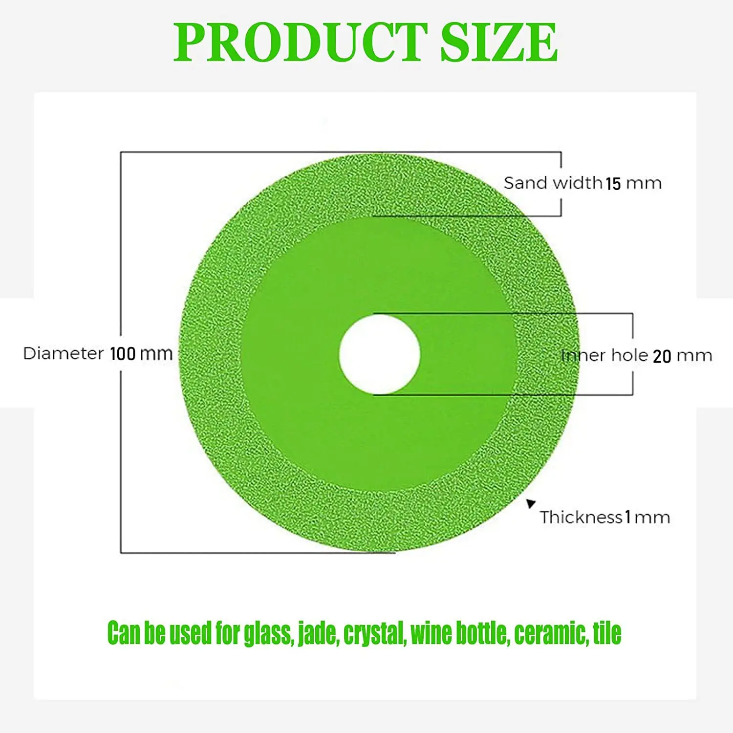 Diamant Ultradun Groen Soldeerblad Snijmes Keramisch Jade Glas Tegel Wijnfles Slijpen Zaagblad Gereedschap