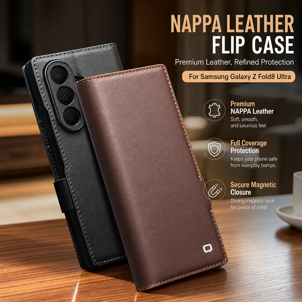 For Samsung Galaxy Z Fold8 Fold 8 Ultra Genuine Cowhide Leather Magnetic Flip Case Business Luxury Wallet Cover For ZFold8 Ultra