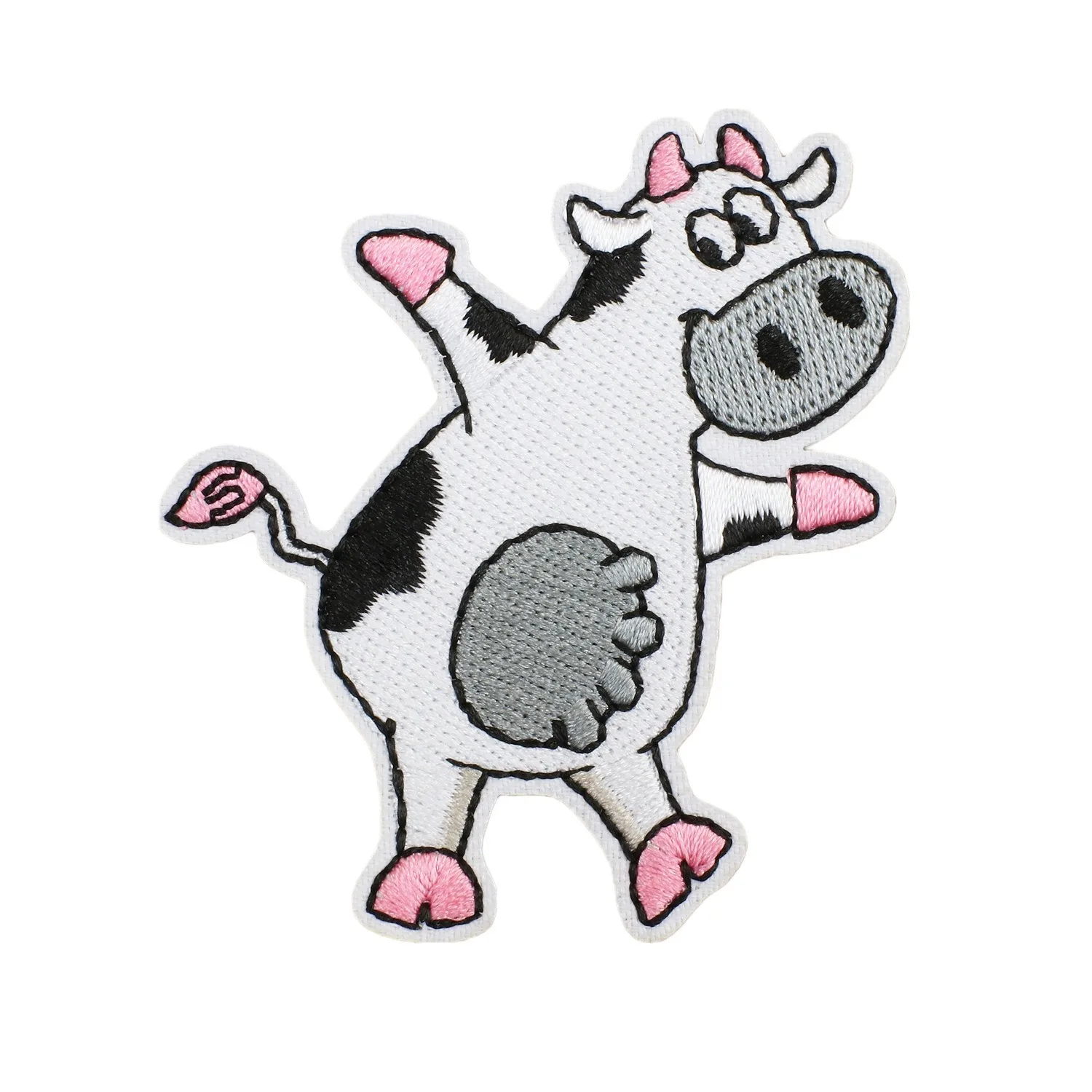 Cute Cow Embroidered Patches for Family Clothing DIY Happy Farm Dairy Cattle Anime Appliques Iron on Moo Decals Series Wholesale