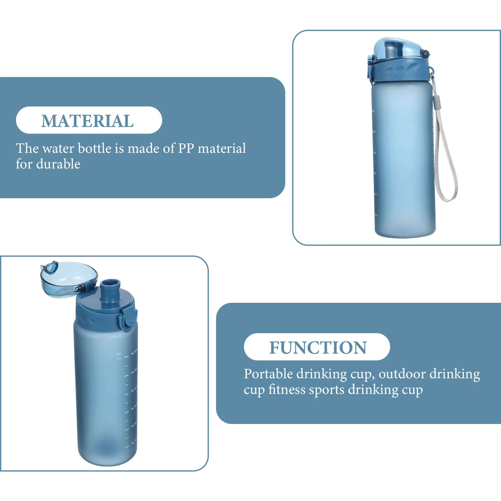 

Portable Sports Bottle Large Capacity Premium Material Thickened Body Stable Water Bottle Outdoor School Gym Use