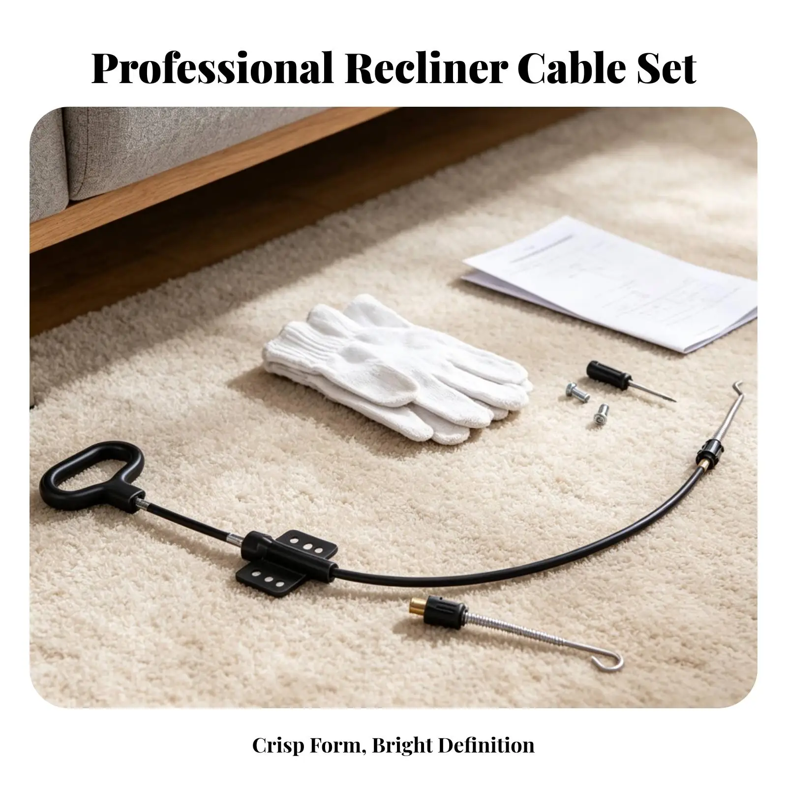 Recliner Sofa Cable Replacement Control Pull Cord with Spring for Chair Mechanism 98 CM Plastic Metal Furniture Accessory