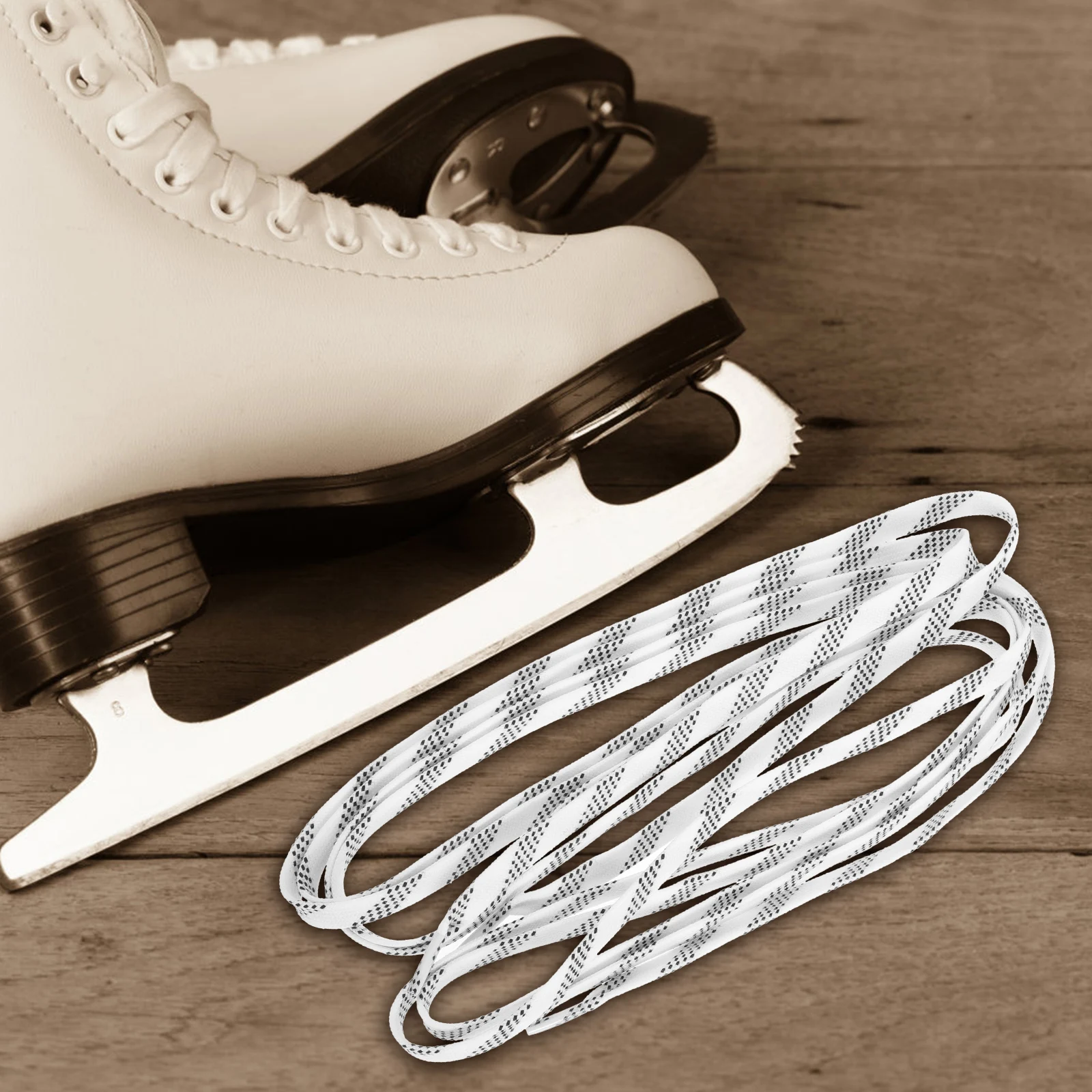 1 paio di lacci per pattini da ghiaccio, lacci per pattini a rotelle resistenti, lacci flessibili in poliestere piatto per scarpe da pattinaggio, sport all'aria aperta