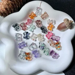 10pcs 12X14MM Bear Shape Charms Pendants Crystal Glass Loose Beads For DIY Jewelry Making Earings Supplier Bracelets Accessories