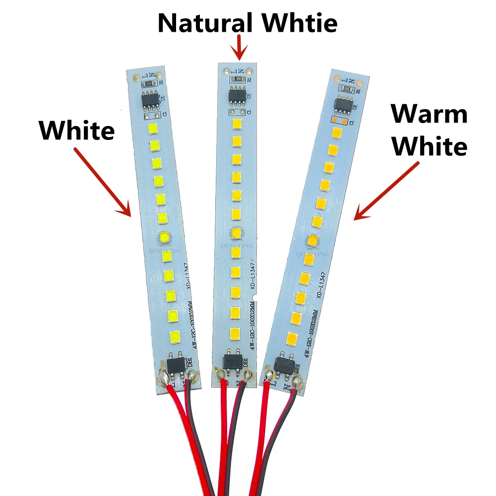 10pcs AC220V 2835 LED Aluminum Strip 10CM 20CM 30CM 40CM 50CM Warm/Natural/White High Brightness LED Light Bar With 10cm Wire