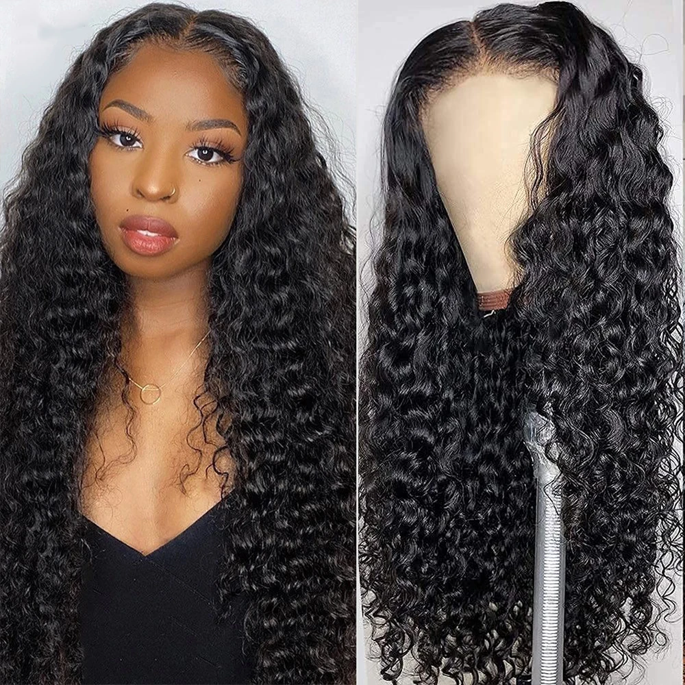 34inch Deep Wave Lace Front Wigs Human Hair with Pre Plucked Baby Hair 180% Density Glueless 13x4 Lace Frontal Wigs for Women